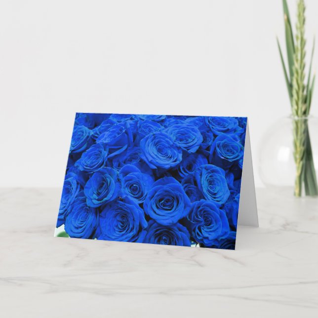 Tarjeta Elegantes rosas azules flores azules florales azul (Anverso)