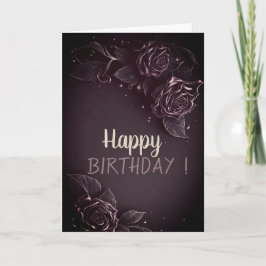 Tarjeta Elegantes Rosas de Moda Cumpleaños Gótico