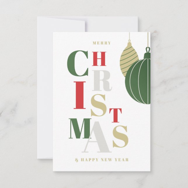 Tarjeta Elegantes saludos de Navidad. (Anverso)