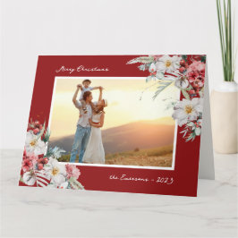 Tarjeta Elegantes vacaciones de Navidades rojos