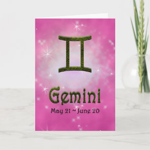 Tarjeta Elegir color Gemini Rótulo Astrológico Zodiaco