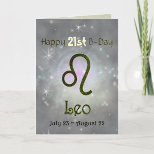 Tarjeta Elegir color Leo Zodiac Rótulo Astrológico