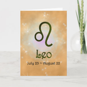 Tarjeta Elegir color Leo Zodiac Rótulo Astrológico