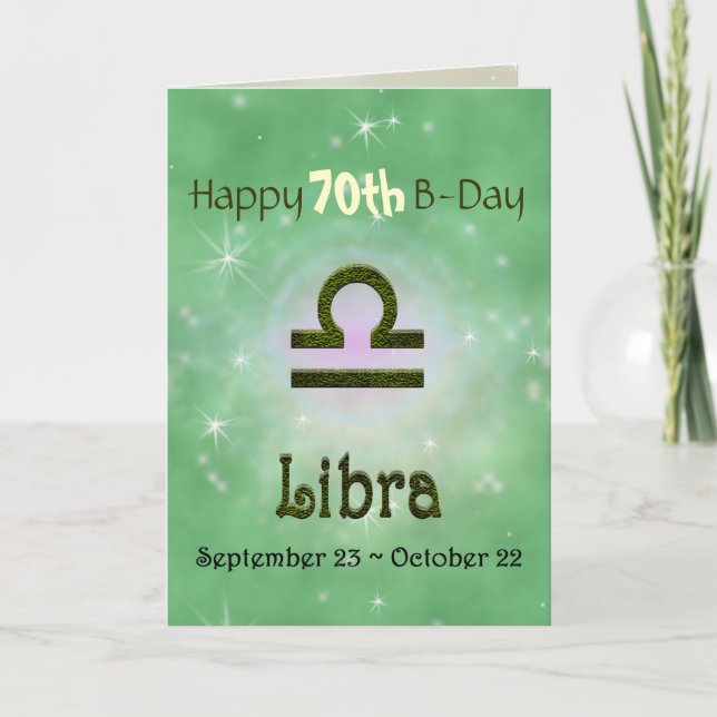 Tarjeta Elegir color Libra Zodiac Rótulo Astrológico (Anverso)