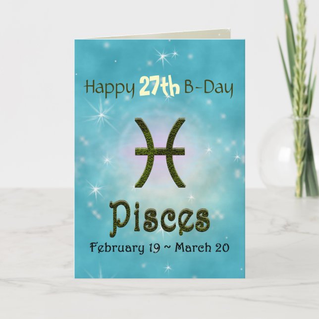 Tarjeta Elegir color Piscis Zodiac Rótulo Astrológico (Anverso)