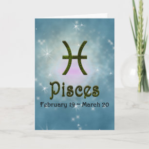 Tarjeta Elegir color Piscis Zodiac Rótulo Astrológico