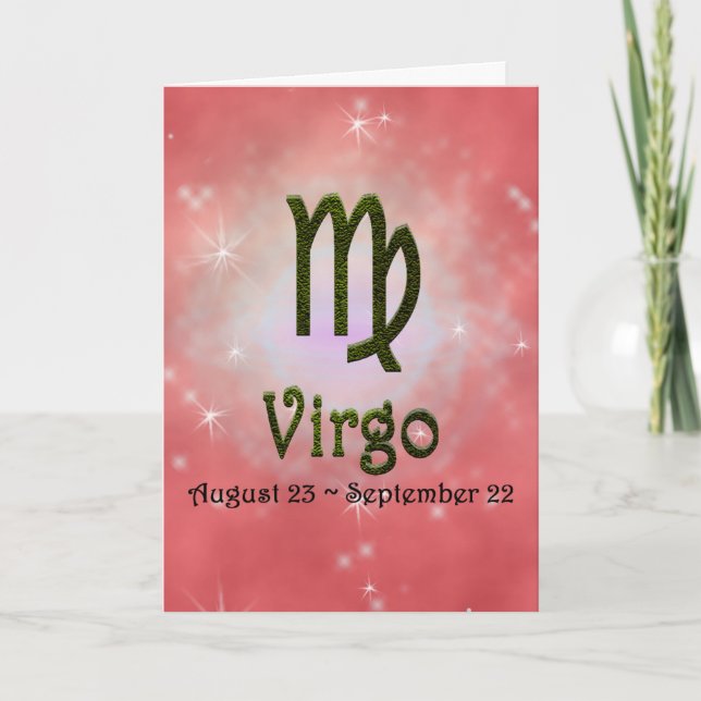 Tarjeta Elegir color Virgo Zodiac Rótulo Astrológico (Anverso)