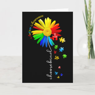 Tarjeta Elegir Gente Amable Conciencia del Autismo Girasol
