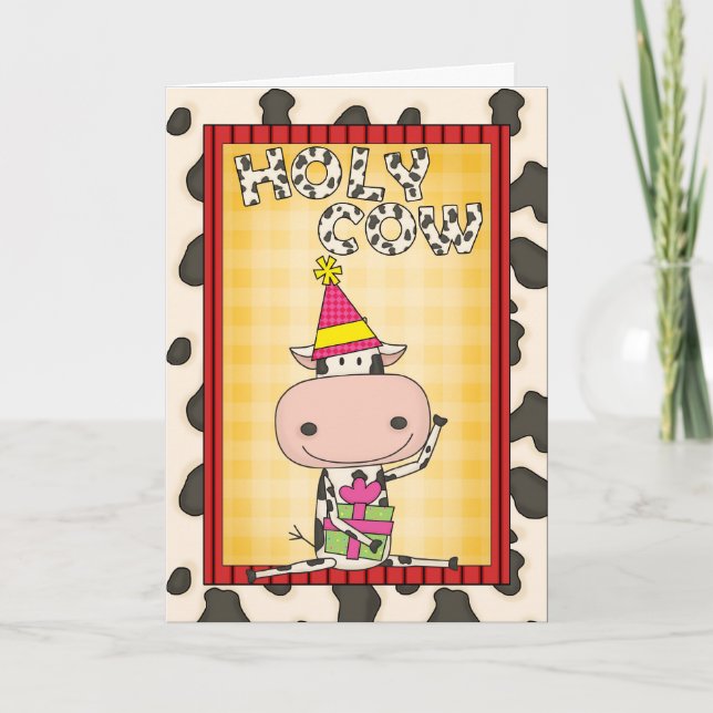 Tarjeta Elegir una vaca de cumpleaños de edad (Anverso)