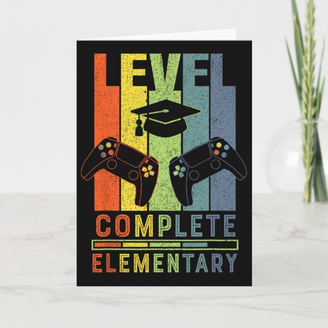 Tarjeta Elementary Level Complete Graduation Cl 2025 Gamer (Anverso)