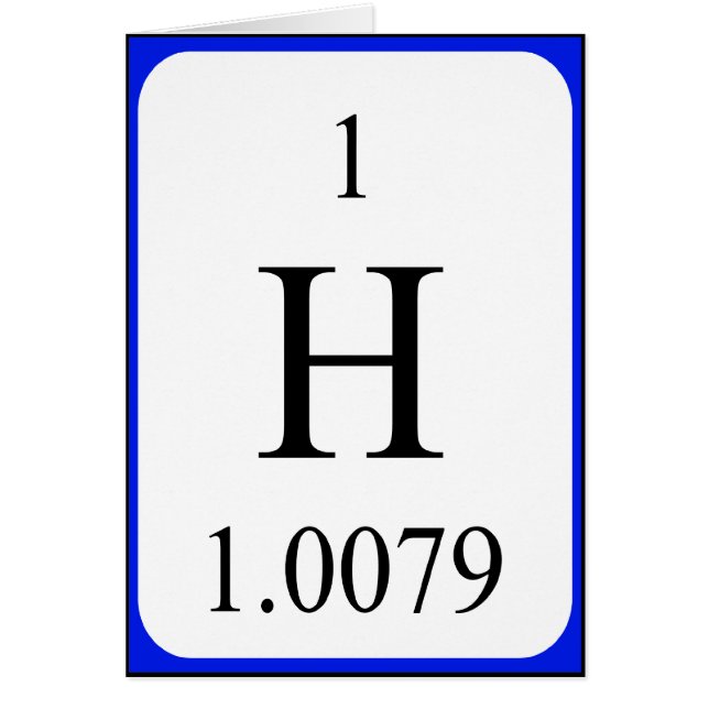 Tarjeta Elemento 1 - Hidrógeno (Frente)