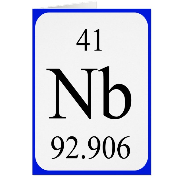 Tarjeta Elemento 41 - Blanco niobio (Frente)