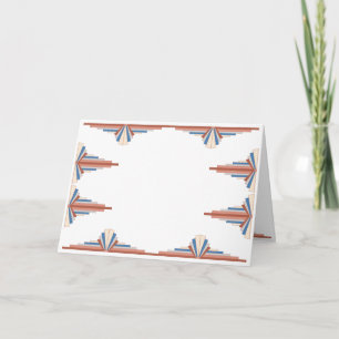 Tarjeta Elementos Art Decó en oro rosa, marrón y azul