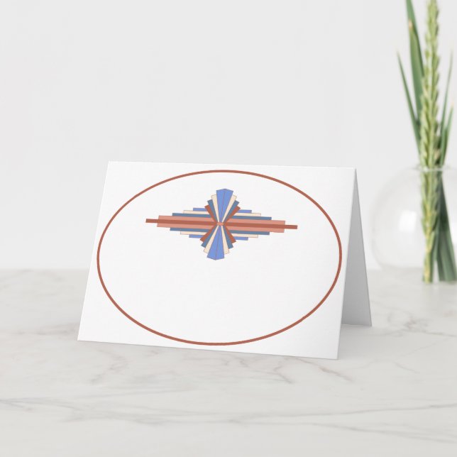 Tarjeta Elementos Art Decó en oro y azul rosa (Anverso)