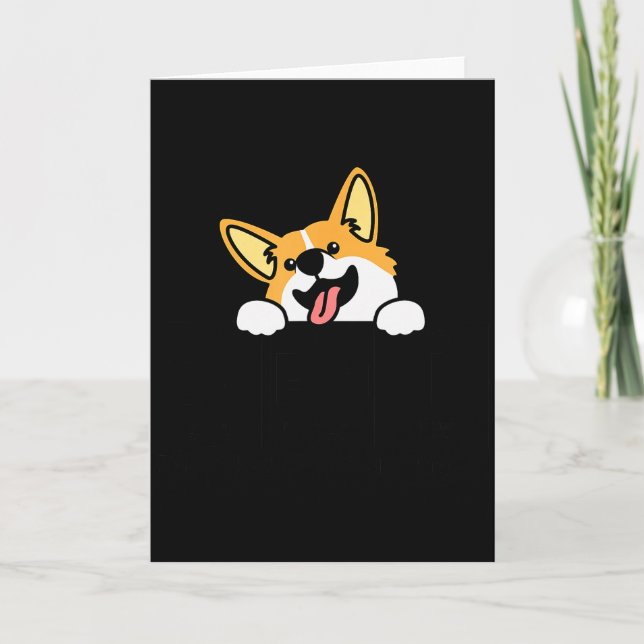 Tarjeta Elementos Divertidos de Felicidad de Corgi Amante  (Anverso)