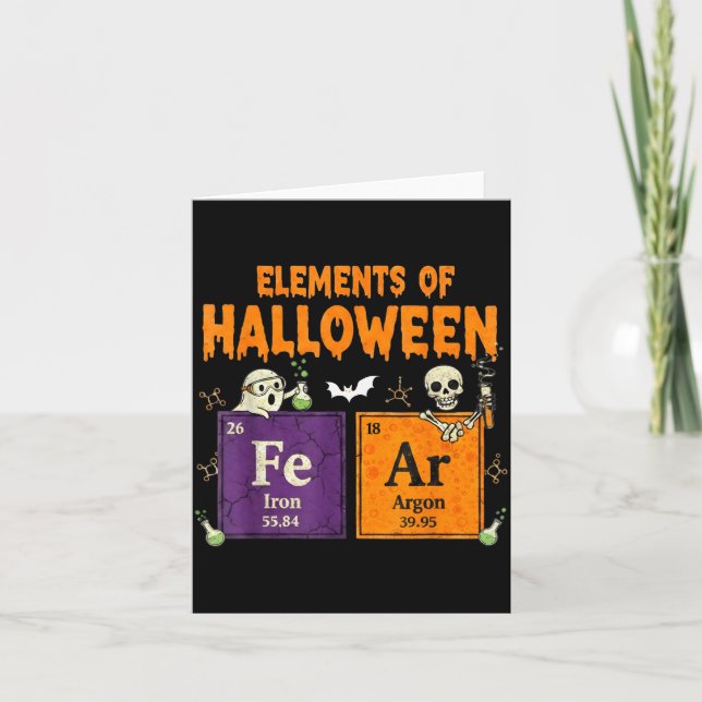 Tarjeta Elements Of Halloween Fear Periodically Halloween  (Anverso)