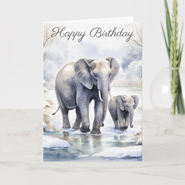 Tarjeta Elephant and Baby (Anverso)