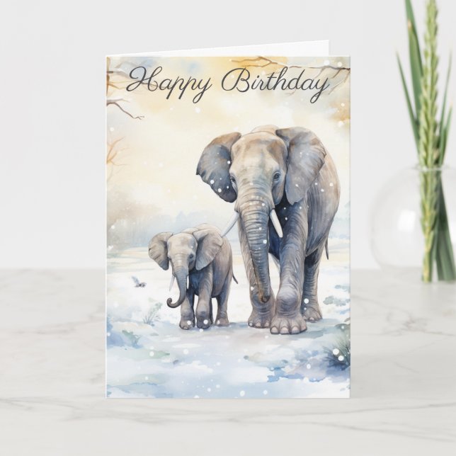Tarjeta Elephant and Baby (Anverso)