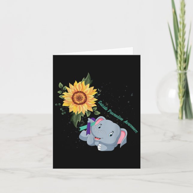 Tarjeta Elephant Faith Hope Luchar contra el amor Prevenci (Anverso)