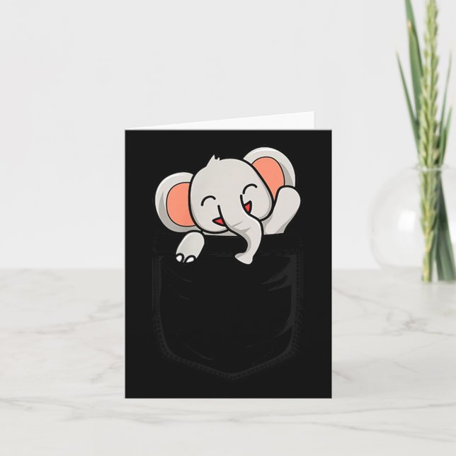 Tarjeta Elephant Lovers Cute Funny Elephant In Cket  (Anverso)