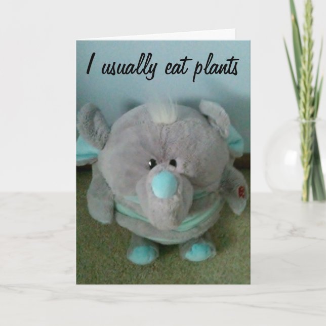 TARJETA ELEPHANT QUIERE "PASTA DE CUMPLEAÑOS" (Anverso)