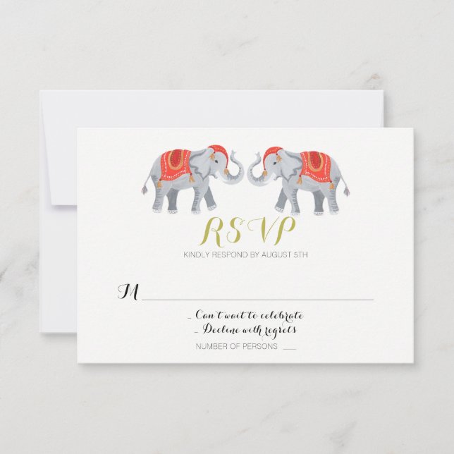 Tarjeta Elephant RSVP (Anverso)