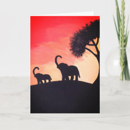 Tarjeta Elephant Silhouette Thinking of You Card
