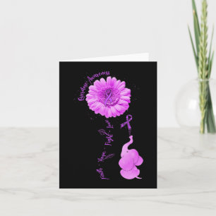 Tarjeta Elephant Sunflower Faith Hope Luchar contra la sob