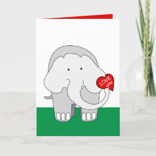 Tarjeta Elephant Valentine