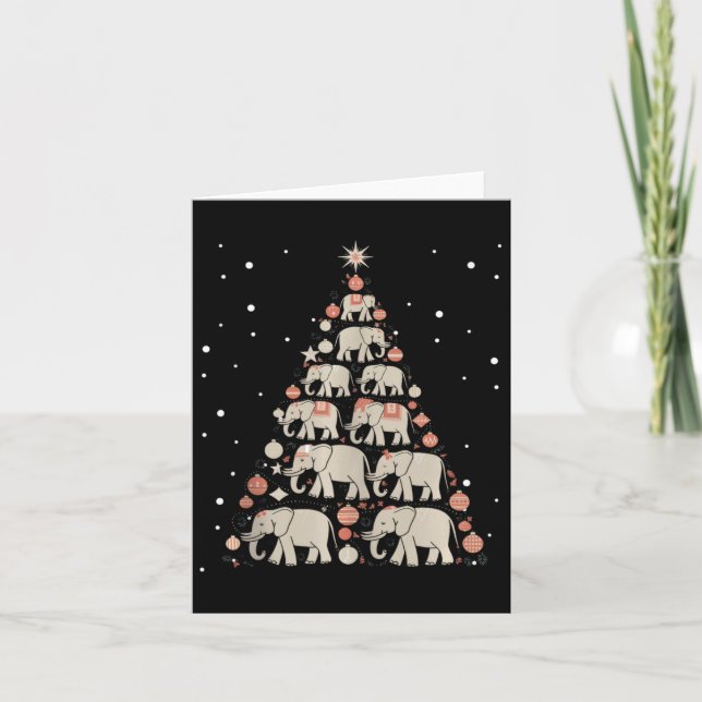 Tarjeta Elephant Xmas Tree Elephant Christmas Tree Marry C (Anverso)