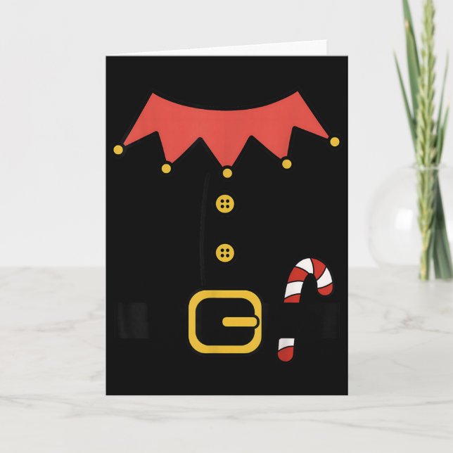 Tarjeta Elf Christmas Halloween Costume Mens Womens Boys G (Anverso)