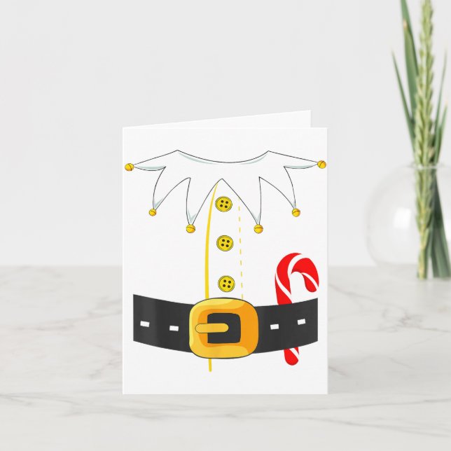 Tarjeta Elf Costume Christmas Holiday Men Women Kids  (Anverso)