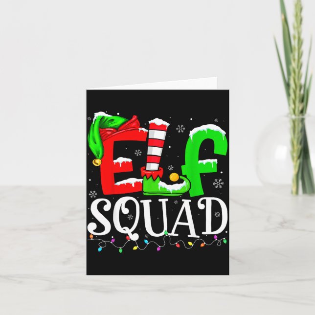 Tarjeta Elf Family Christmas Shirts Matching Pajamas Xmas  (Anverso)