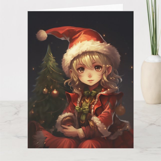 Tarjeta Elf Navidades Cute (Anverso)