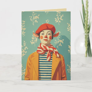 Tarjeta Elf Navidades Retro caprichosos