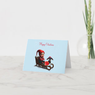 Tarjeta Elf Navidades solitarios