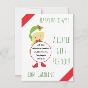 Tarjeta Elf Play Doh para navidades, carta de favo