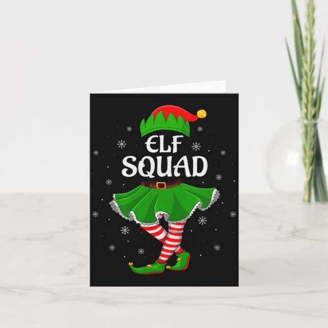 Tarjeta Elf Squad Christmas Matching Family Girls Women El (Anverso)
