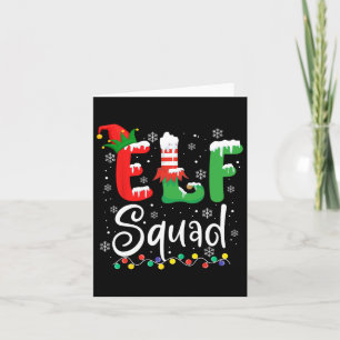 Tarjeta Elf Squad Funny Elf Navidades de familia coinciden