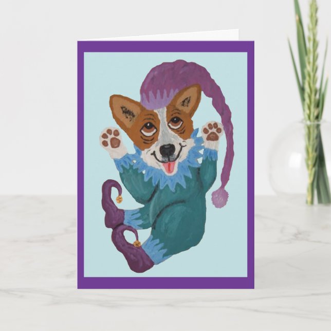 Tarjeta Elfo Corgi (Anverso)