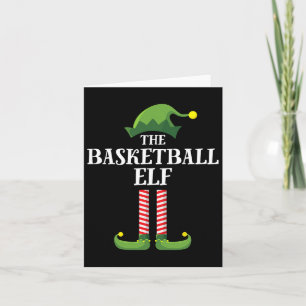 Tarjeta Elfo de Baloncesto Grupo Familiar Combinado Navida