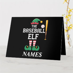 Tarjeta Elfo de béisbol con nombre personalizado para fami