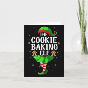 Tarjeta Elfo de hornear galletas Navidad chica mujeres esc