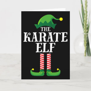 Tarjeta Elfo de Karate Grupo Familiar Combinado Fiesta de