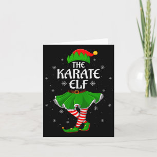 Tarjeta Elfo de Karate Navidad Familia Chicas Mujeres Escu