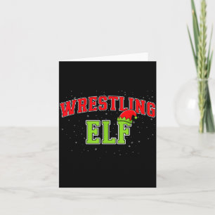 Tarjeta Elfo de lucha libre Navidad Familiar Grupo coincid