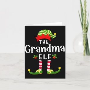 Tarjeta Elfo de Navidad de la Abuela Pijama a juego de Nav