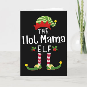 Tarjeta Elfo de Navidad de Mamá Caliente Pijama Combinado