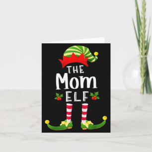 Tarjeta Elfo de Navidad Mamá Pijama a juego de Navidad Fie