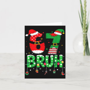 Tarjeta Elfo de Santa Divertido 67 Bruh Meme de Navidad Se